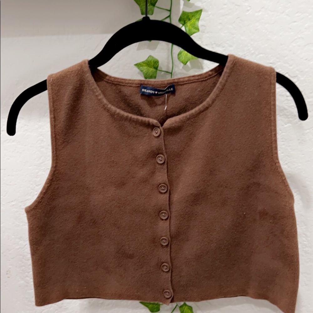 Brown Buttoned Brandy top!